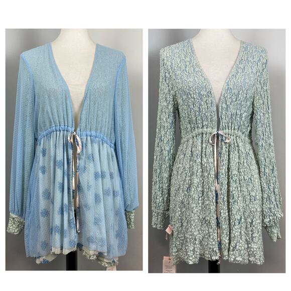 We are HAH Blue Make it a Double Reversible Lace Robe Medium Hot As Hell